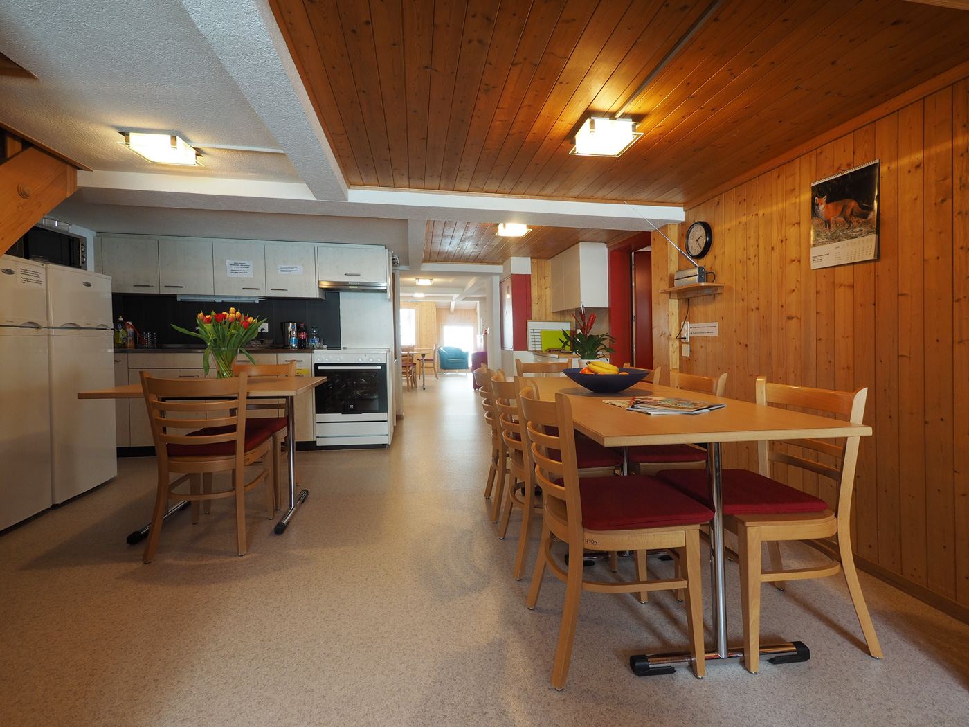 The shared eat-in kitchen at Esther's Guesthouse